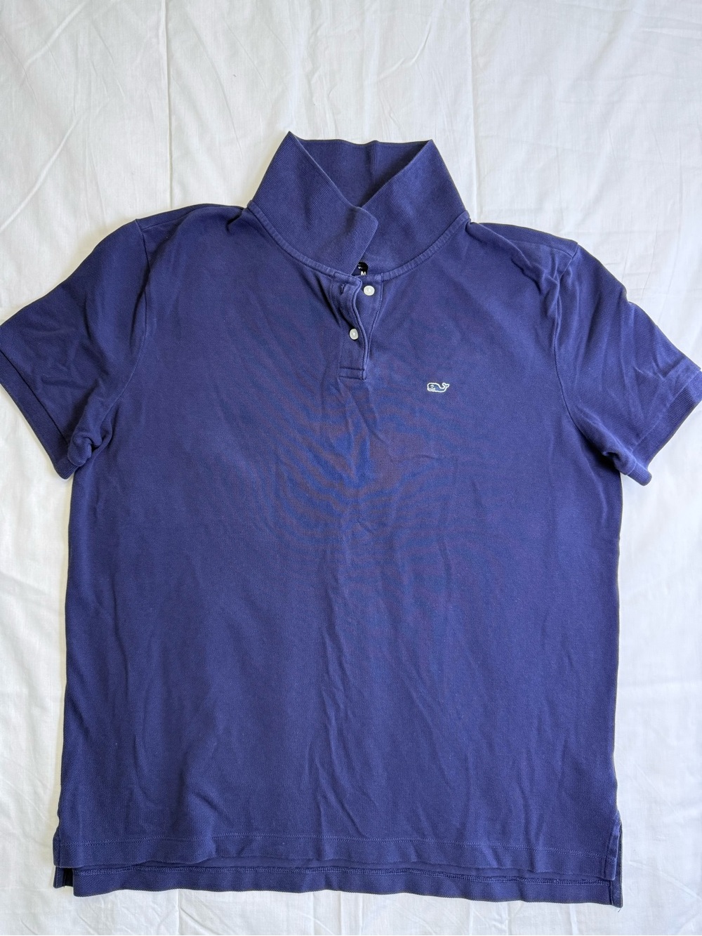 Vineyard Vines Heritage Polo Kid's M Blue Short Sleeve Button Cotton Spandex